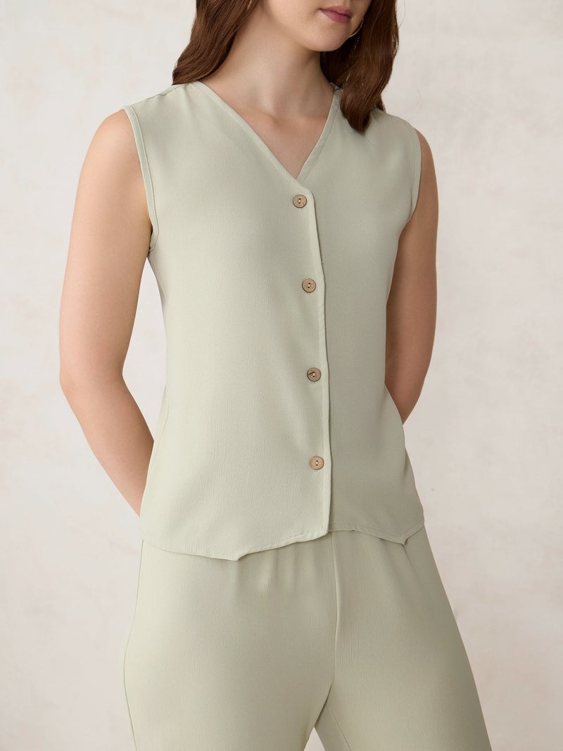 OUTZIDR Green Waist Coat Trouser Co-Ord Set - Image 5